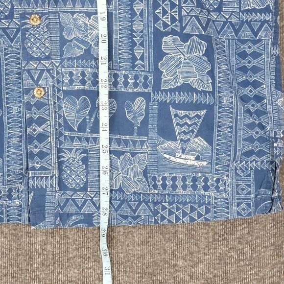 Cooke Street Honolulu Hawaiian Shirt Men M Blue Short Sleeve Pineapple Button Up - Picture 4 of 11